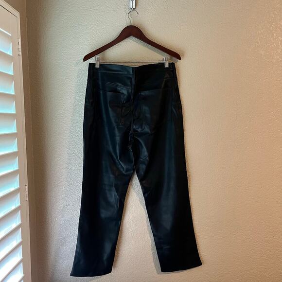 New J. Crew Wide Leg Vegan Leather Pant 32 Peitite High Waist NWT 2024 - Picture 4 of 8